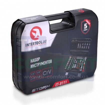 Набор инструментов Intertool STORM 1/2", 1/4", Сr-V 111 предметов (ET-8111)